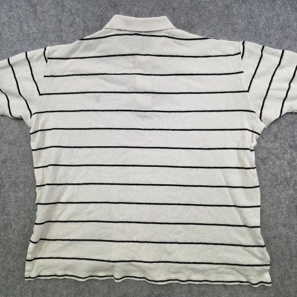 Polo Ralph Lauren T Shirt Mens XL White Striped Cotton Short Sleeve Pony‎ Logo